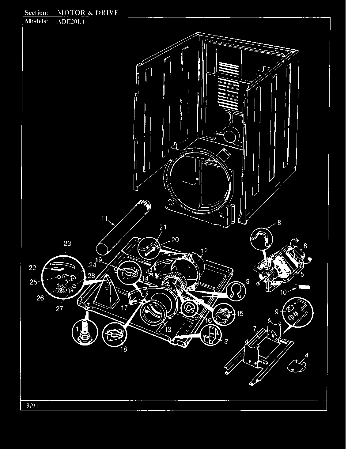 Admiral ADE20L1W motor & drive (rev. a-c) diagram