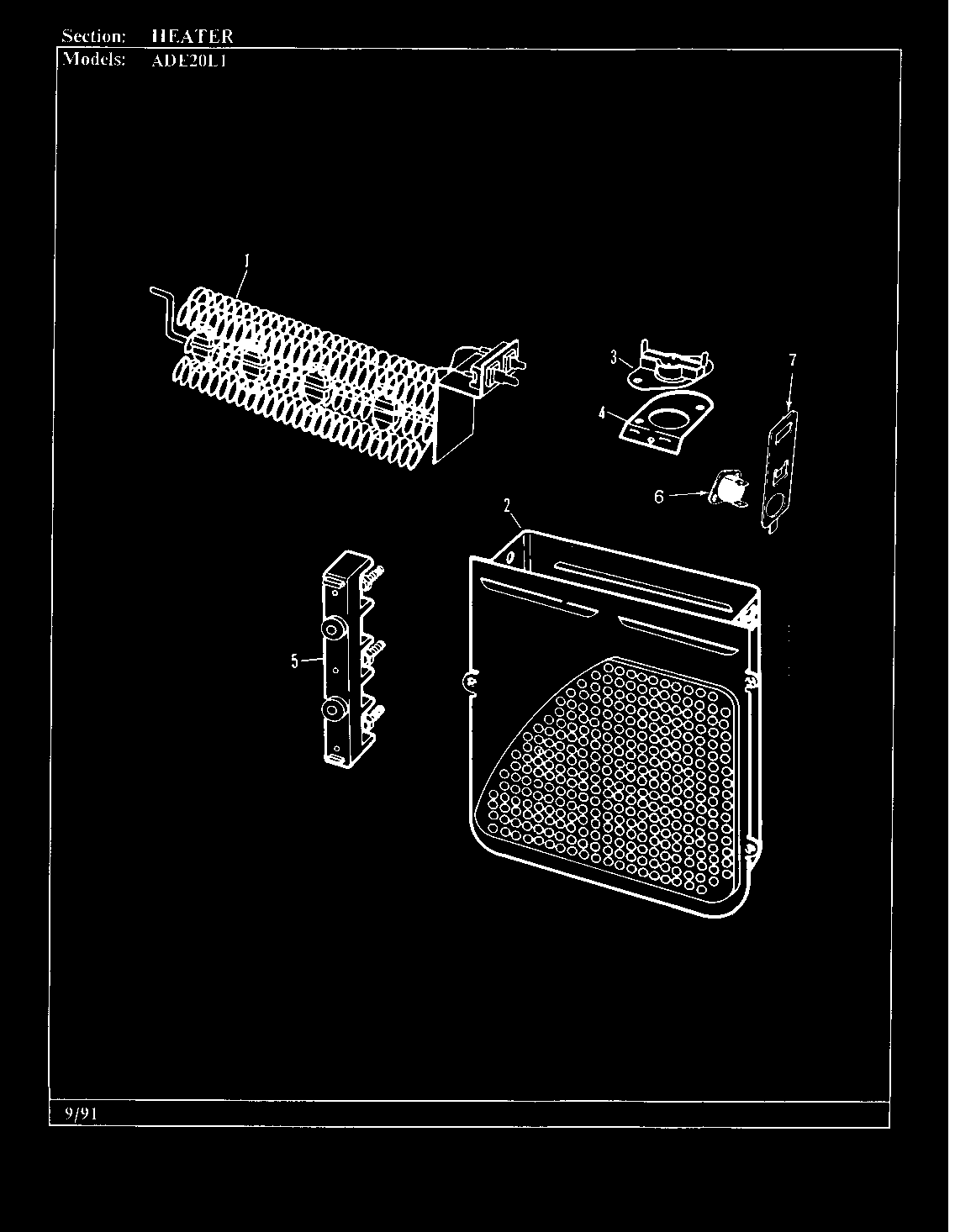 Admiral ADE20L1W heater (rev. a-c) diagram