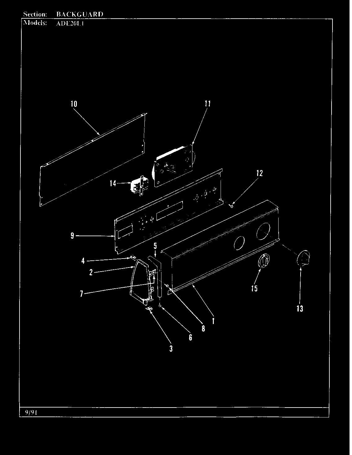 Admiral ADE20L1W control panel (rev. a-c) diagram