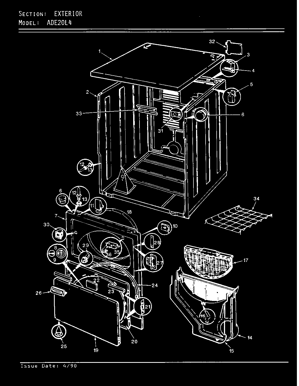 Admiral ADE20L4A exterior (rev. a-d) diagram