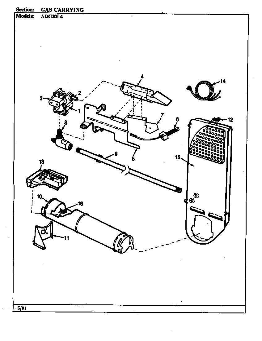 Admiral ADG20L4H gas carrying diagram