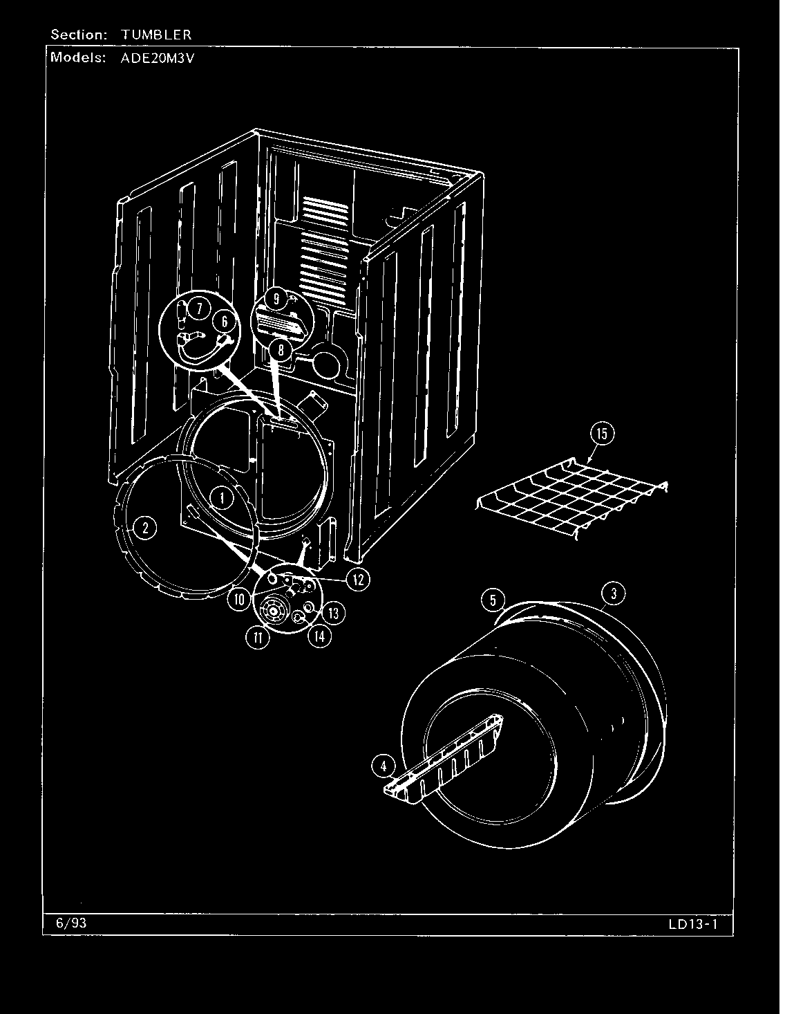 Admiral ADE20M3V tumbler diagram