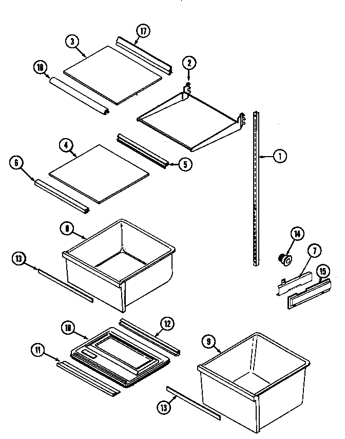 Maytag GS20A83A shelves & accessories diagram