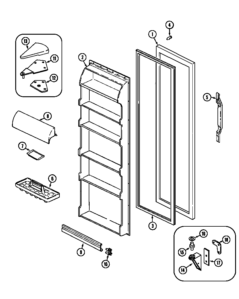 Maytag GS20A83A fresh food door (gs20a83v) diagram