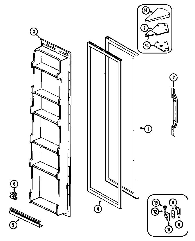 Maytag GS20A83A freezer door (gs20a83v) diagram