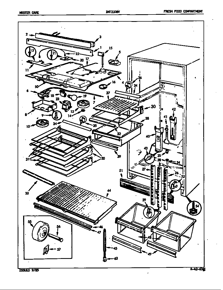 Admiral INT21D8A/5A77A fresh food compartment diagram