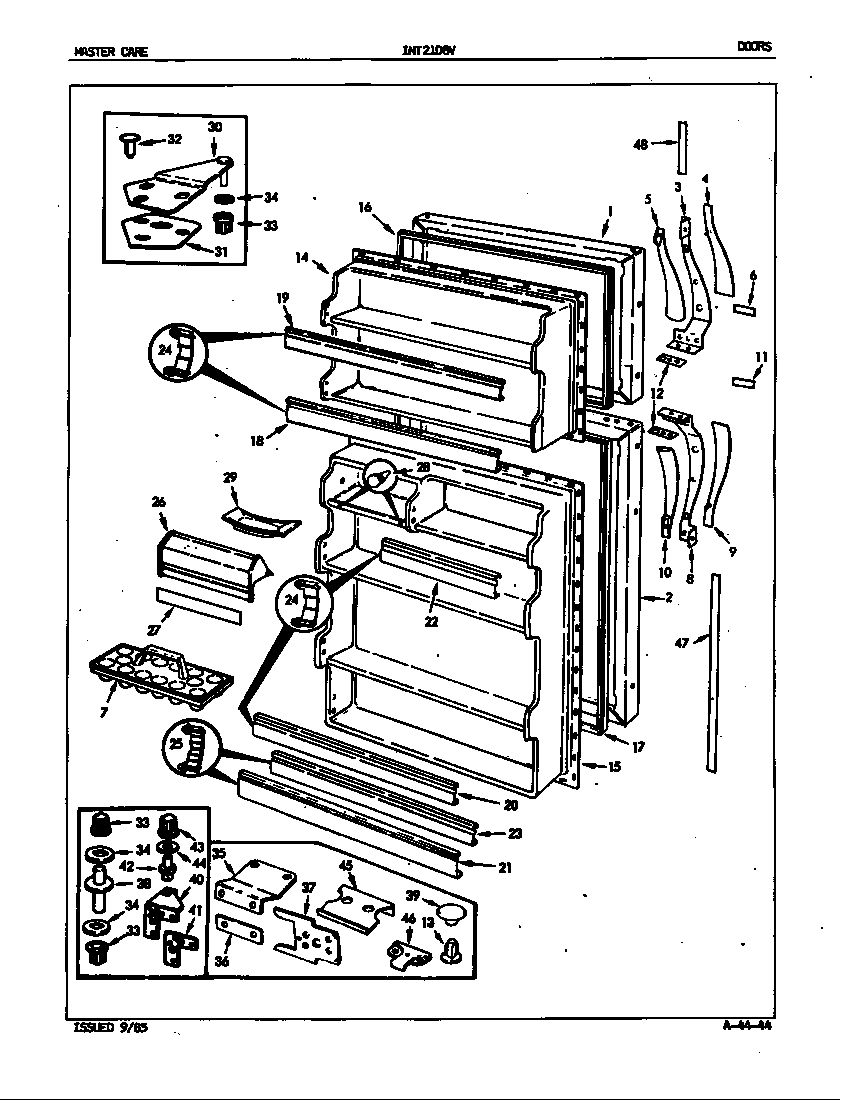 Admiral INT21D8A/5A77A doors diagram