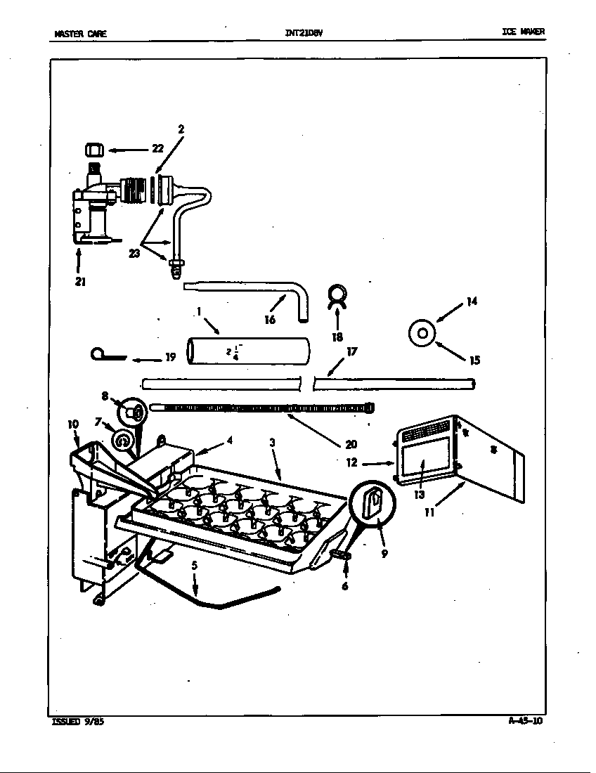 Admiral INT21D8A/5A77A ice maker diagram
