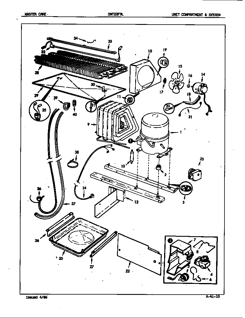 Admiral DNT22F9H/5B43A unit compartment & system diagram