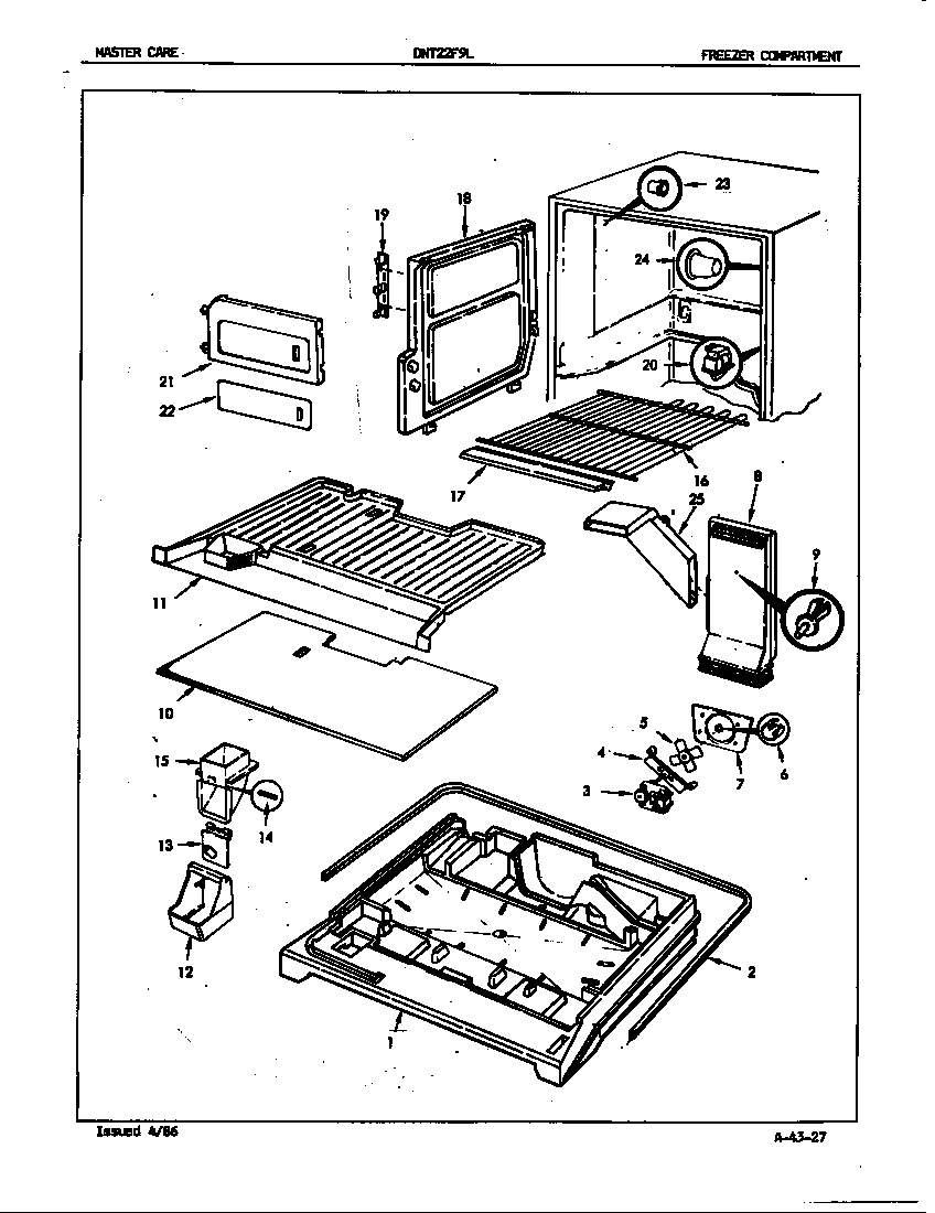 Admiral DNT22F9H/5B43A freezer compartment diagram