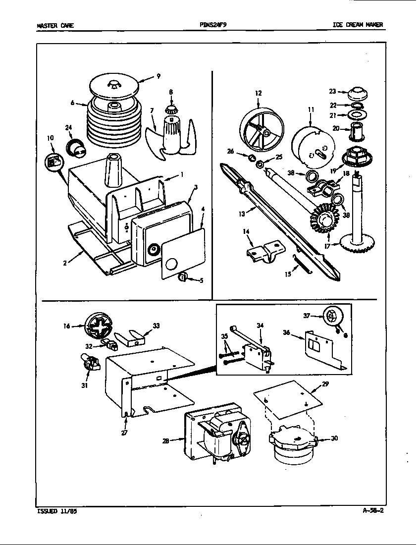 Admiral PINS24F9A/5L57B ice cream maker diagram
