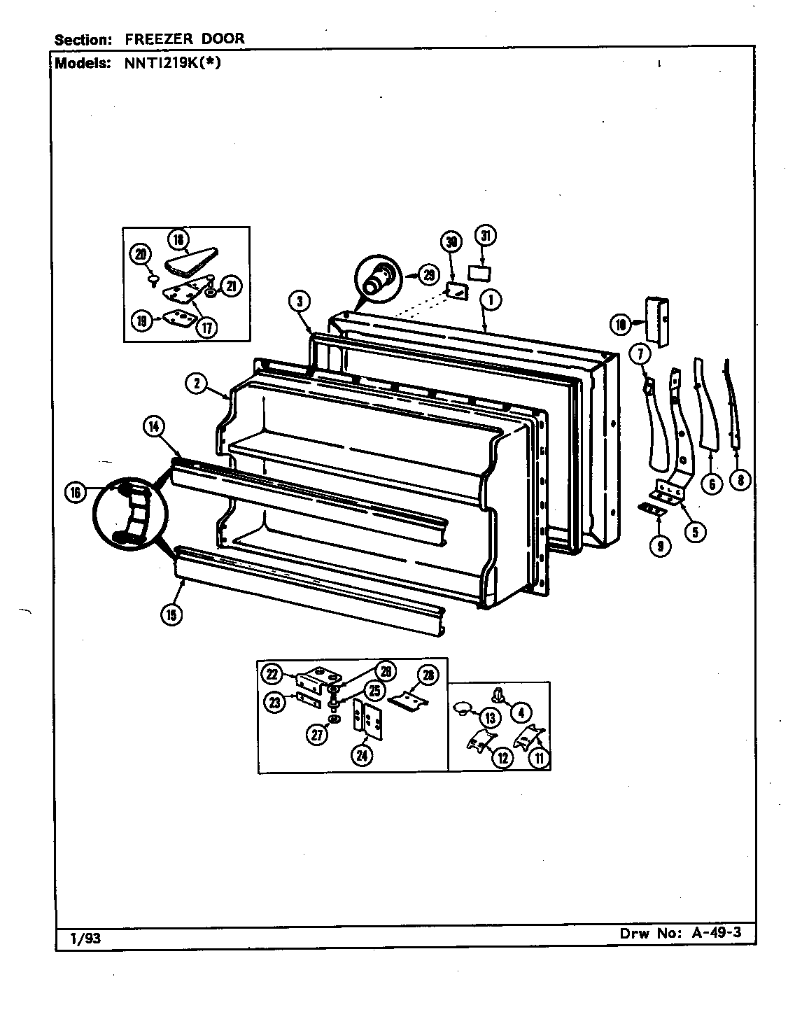 Norge NNTI219K/CC82A freezer door diagram