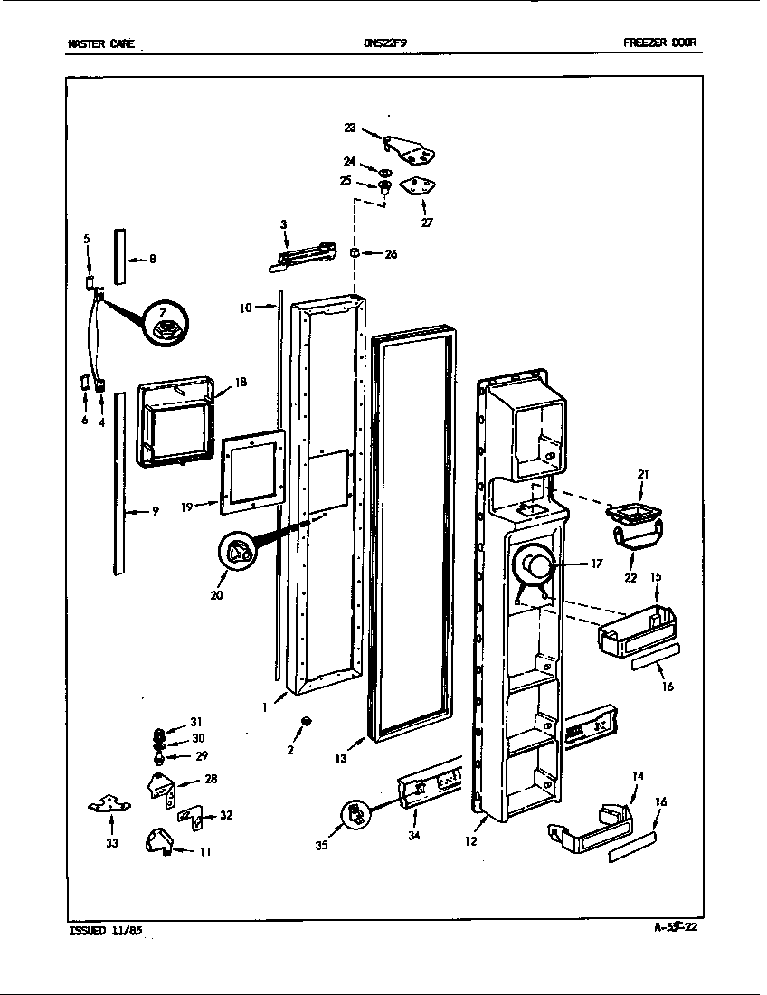 Admiral DNS22F9A/5L46A freezer door diagram