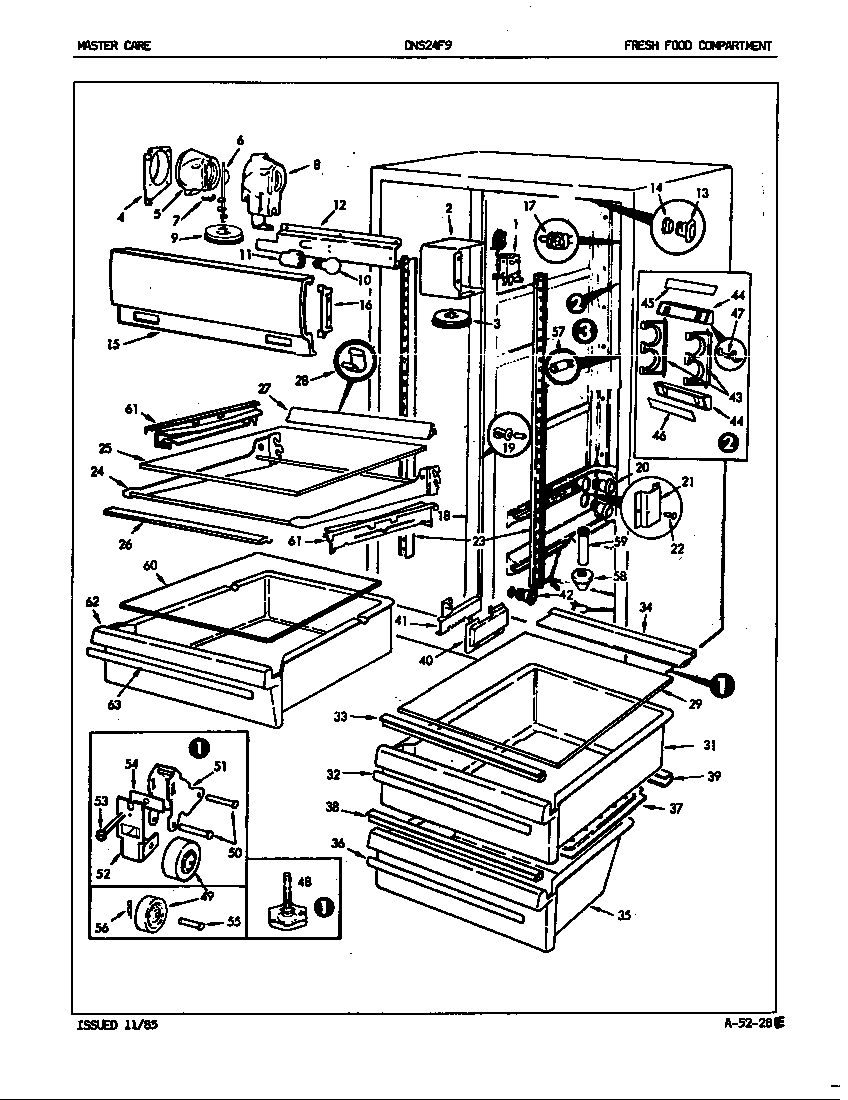 Admiral DNS24F9H/5L49A fresh food compartment diagram