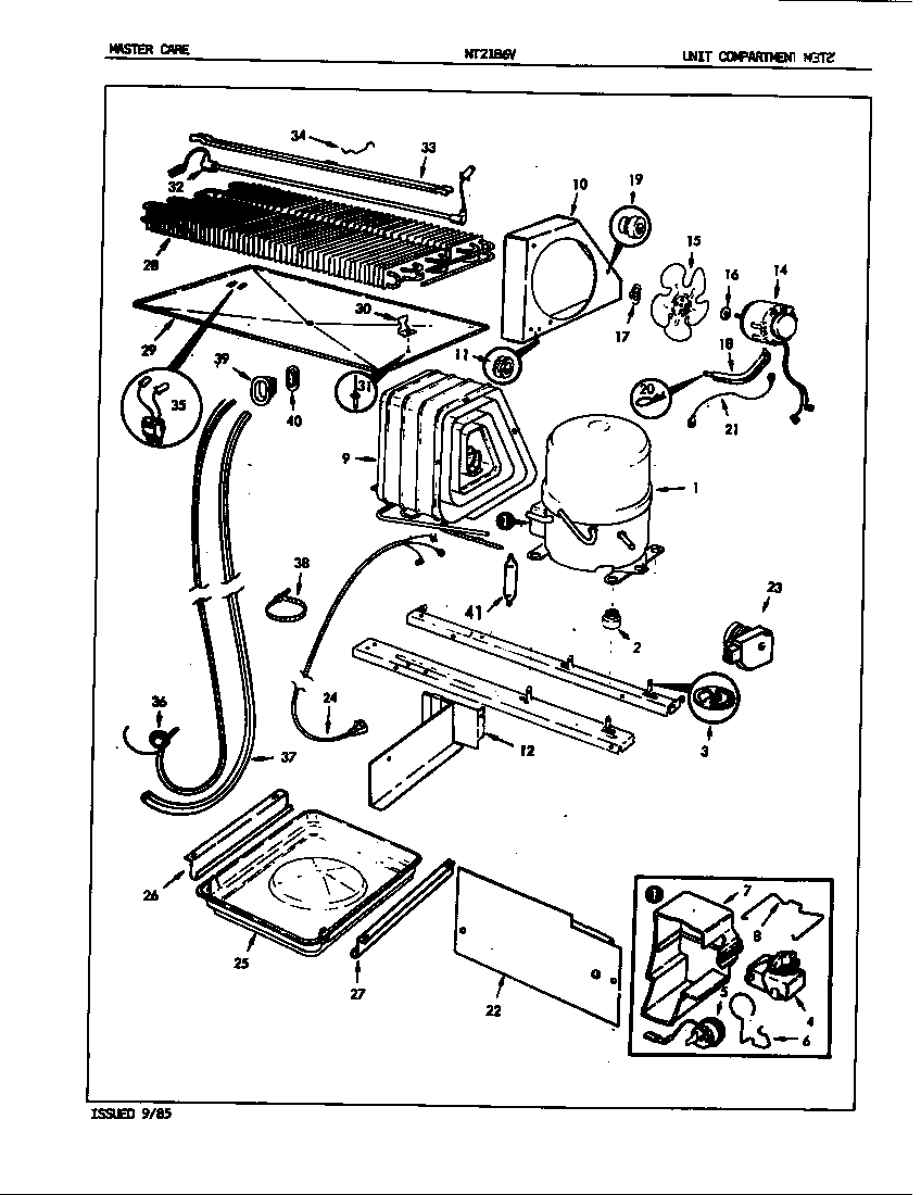 Admiral NT21B6VH/5A75A unit compartment & system diagram
