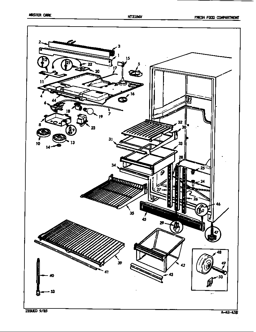 Admiral NT21B6VH/5A75A fresh food compartment diagram