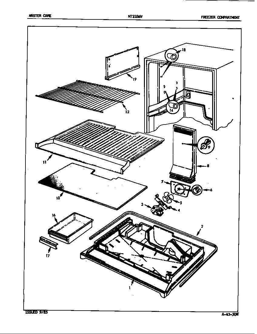 Admiral NT21B6VH/5A75A freezer compartment diagram