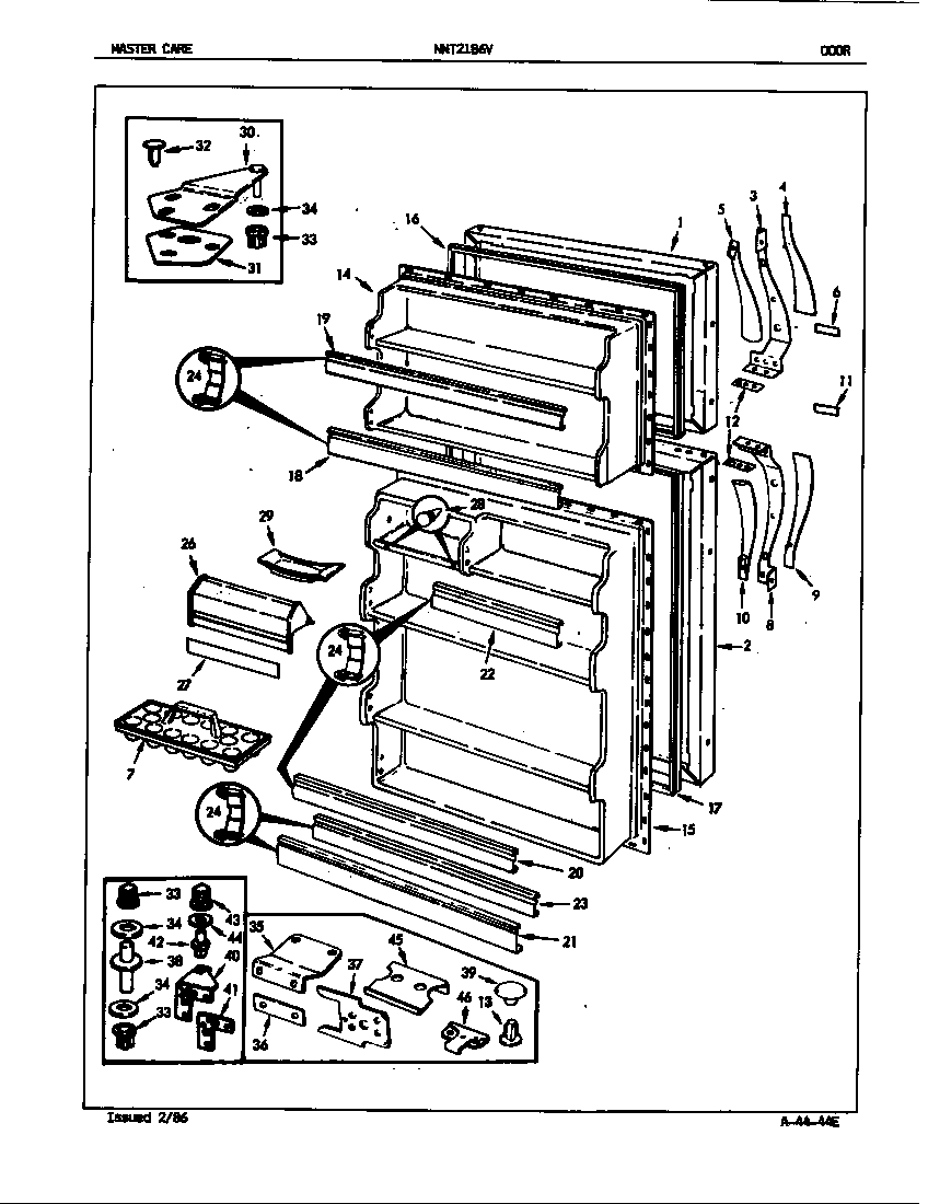 Admiral NT21B6VH/5A75A door diagram