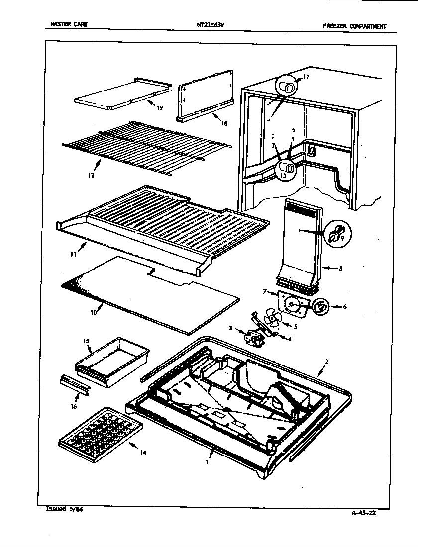 Admiral NT21E63H/4A56B freezer compartment diagram