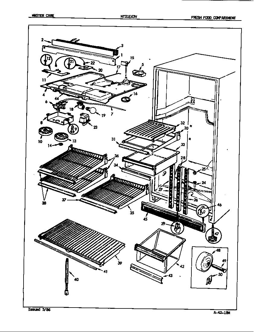 Admiral NT21E63V/5D46A fresh food compartment diagram