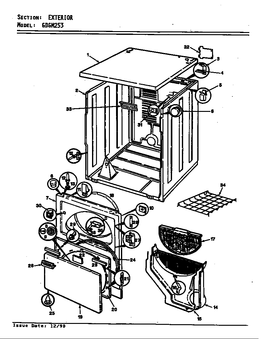 Maytag GDGM253H exterior (original) diagram