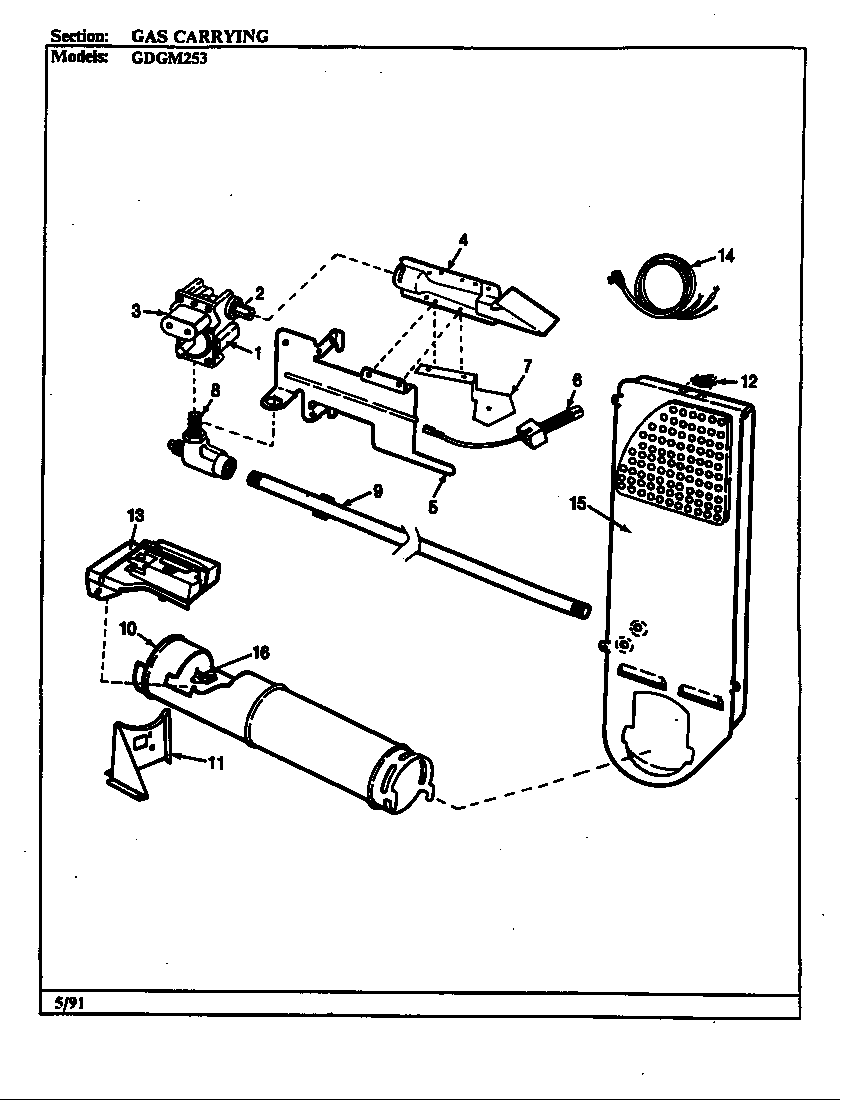 Maytag GDGM253H gas carrying (original) diagram