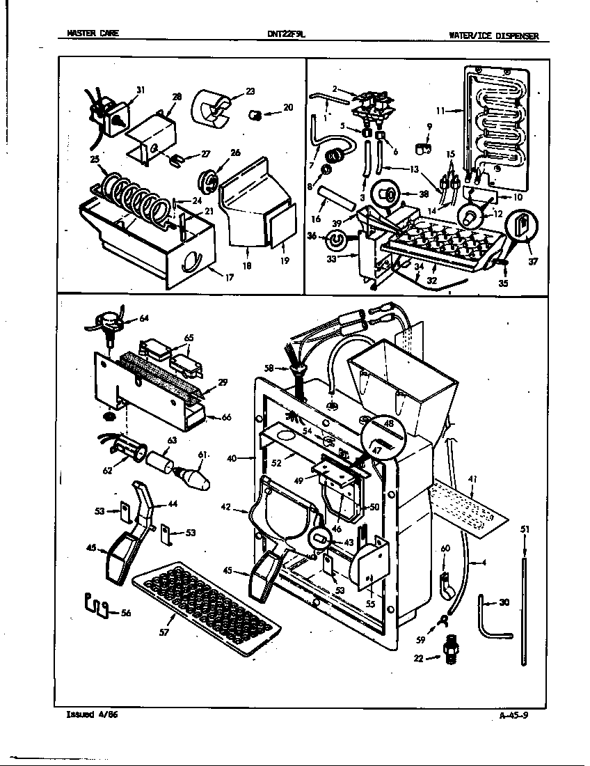 Admiral DNT22F9LH/5B43B water & ice dispenser diagram
