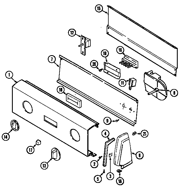 Admiral LDGA500AAL control panel (ldga500aal) (ldga500aaw) diagram