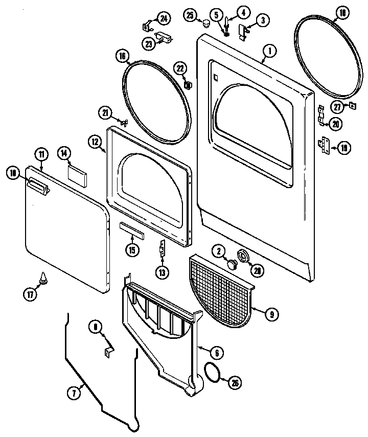 Admiral LDGA500AAL door (aa*) (ldga500aae) (ldga500aam) diagram