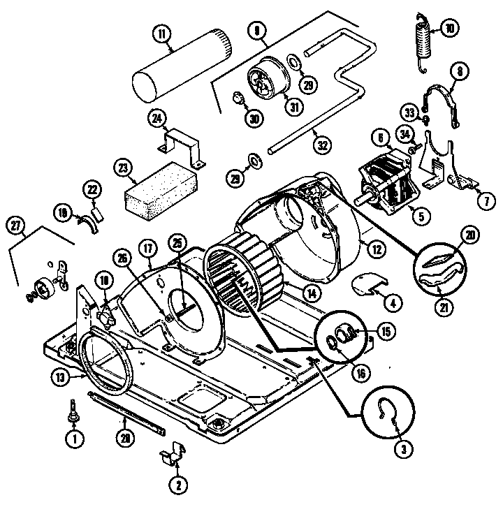 Admiral LDGA500AAL motor & drive (ldga500aal) (ldga500aaw) diagram