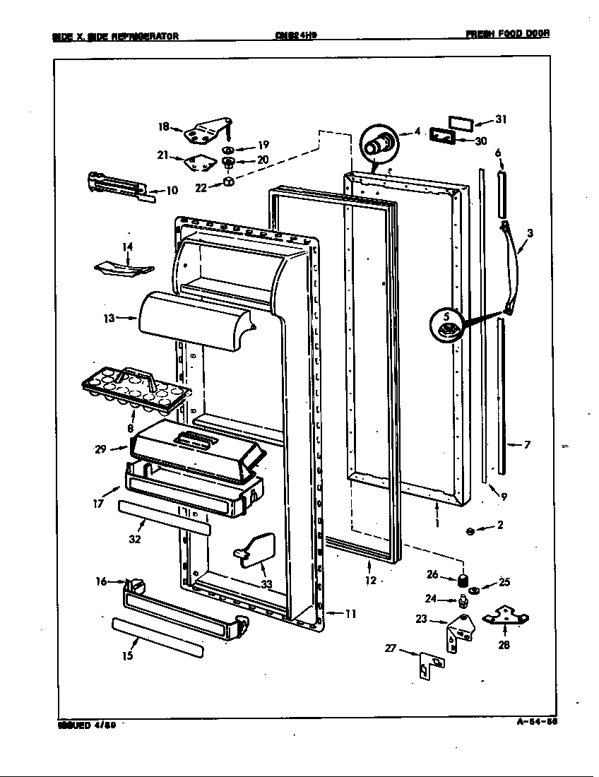 Admiral DNS24H9/8N58A fresh food door diagram