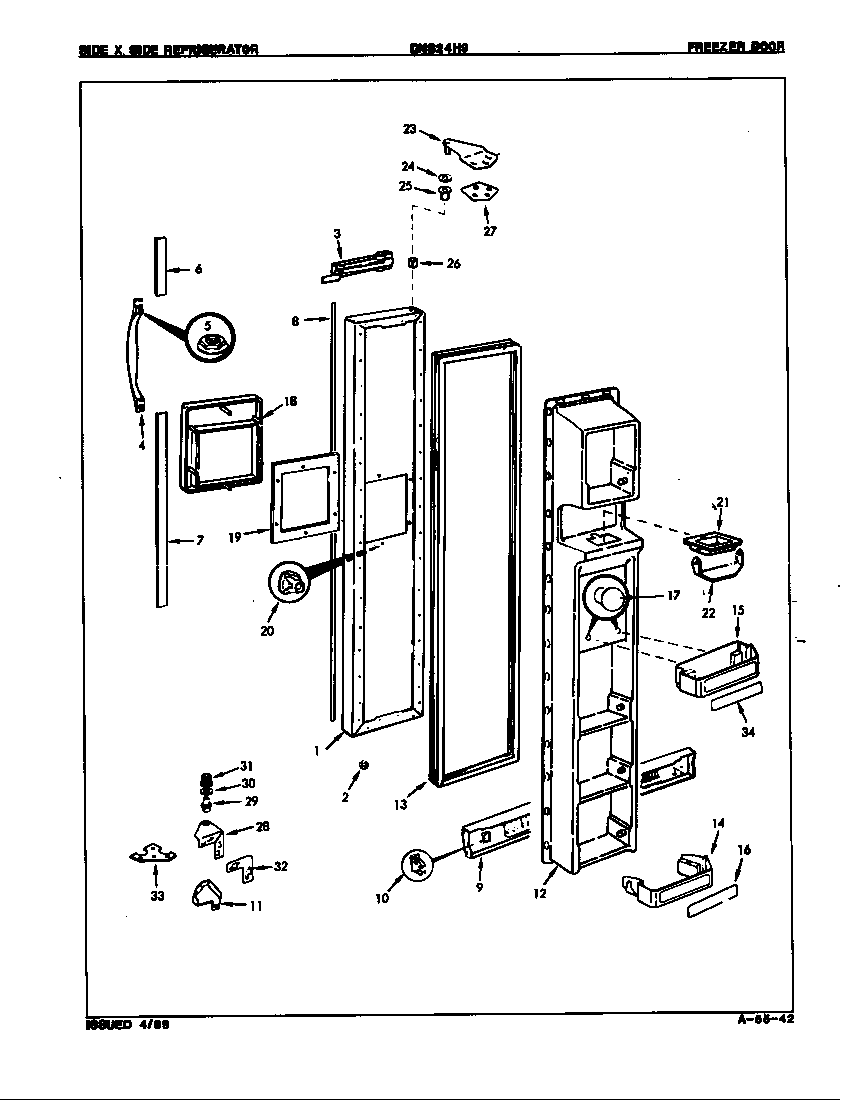 Admiral DNS24H9/8N58A freezer door diagram