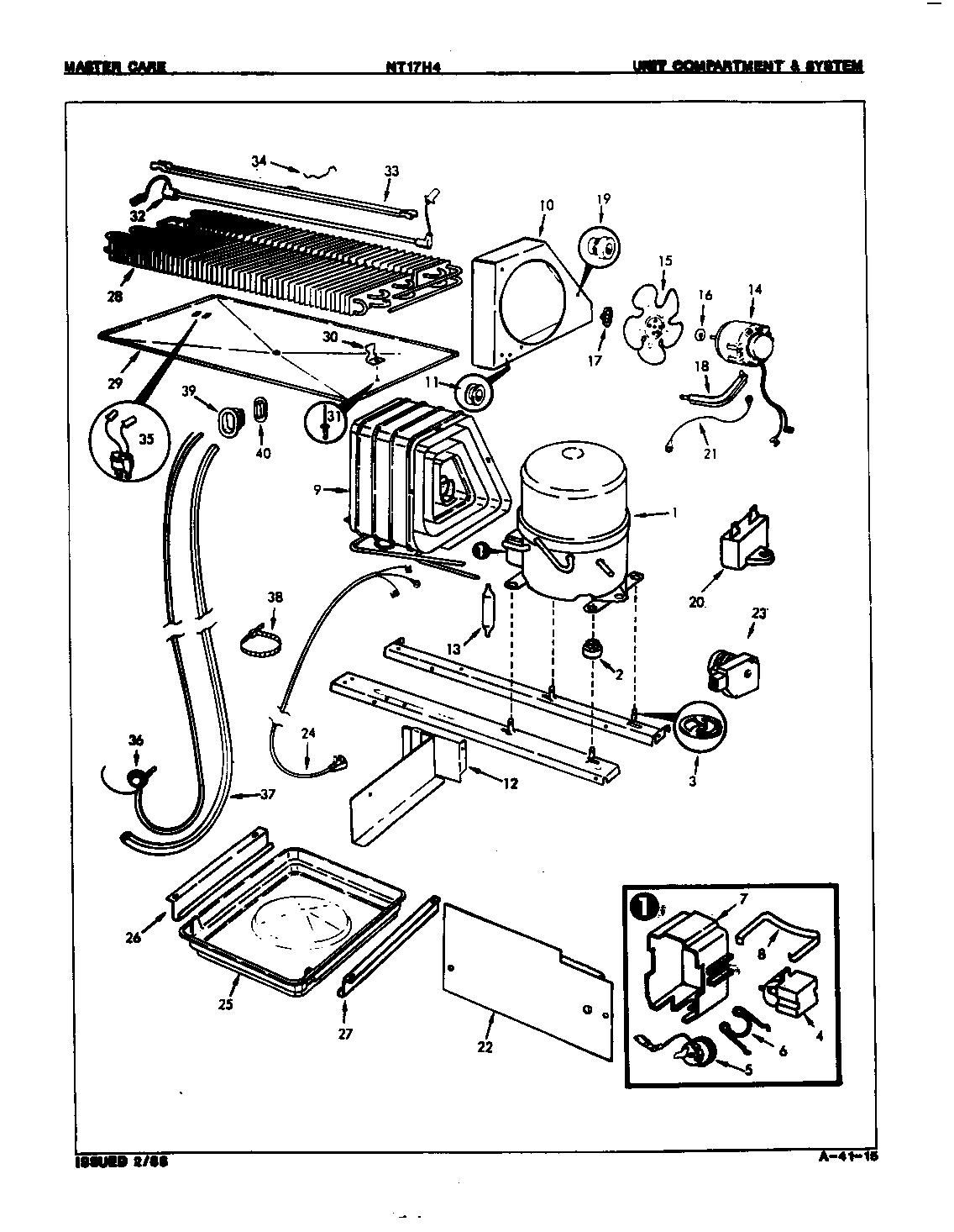 Admiral NT17H4/9B04A unit compartment & system diagram