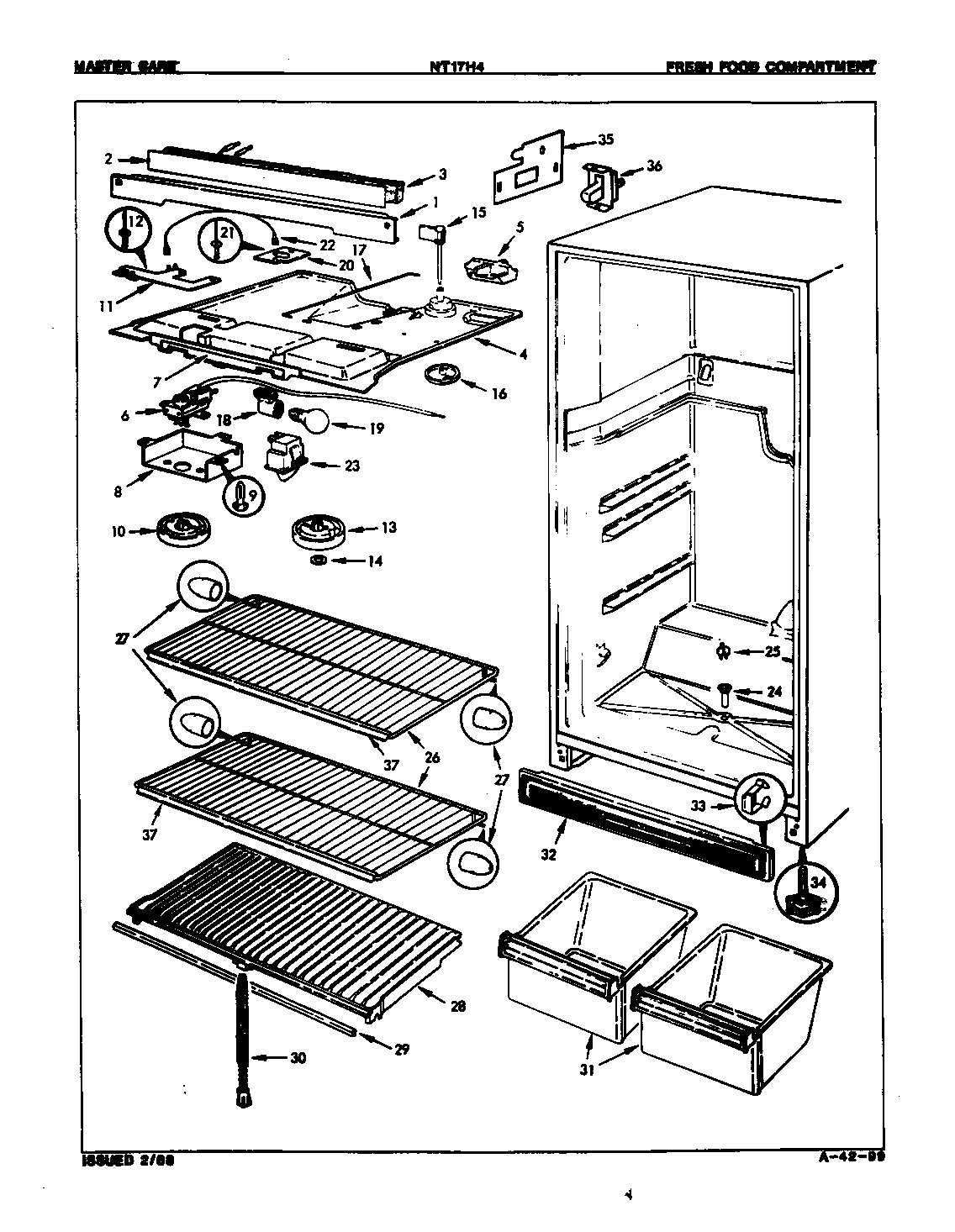 Admiral NT17H4/9B04A fresh food compartment diagram