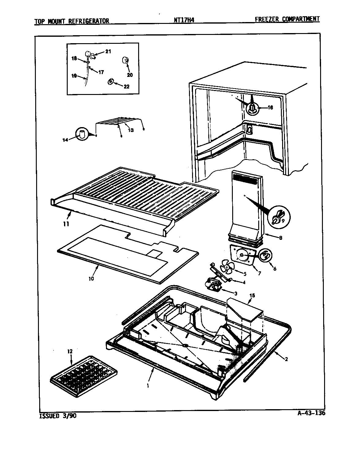 Admiral NT17H4/9B04A freezer compartment diagram