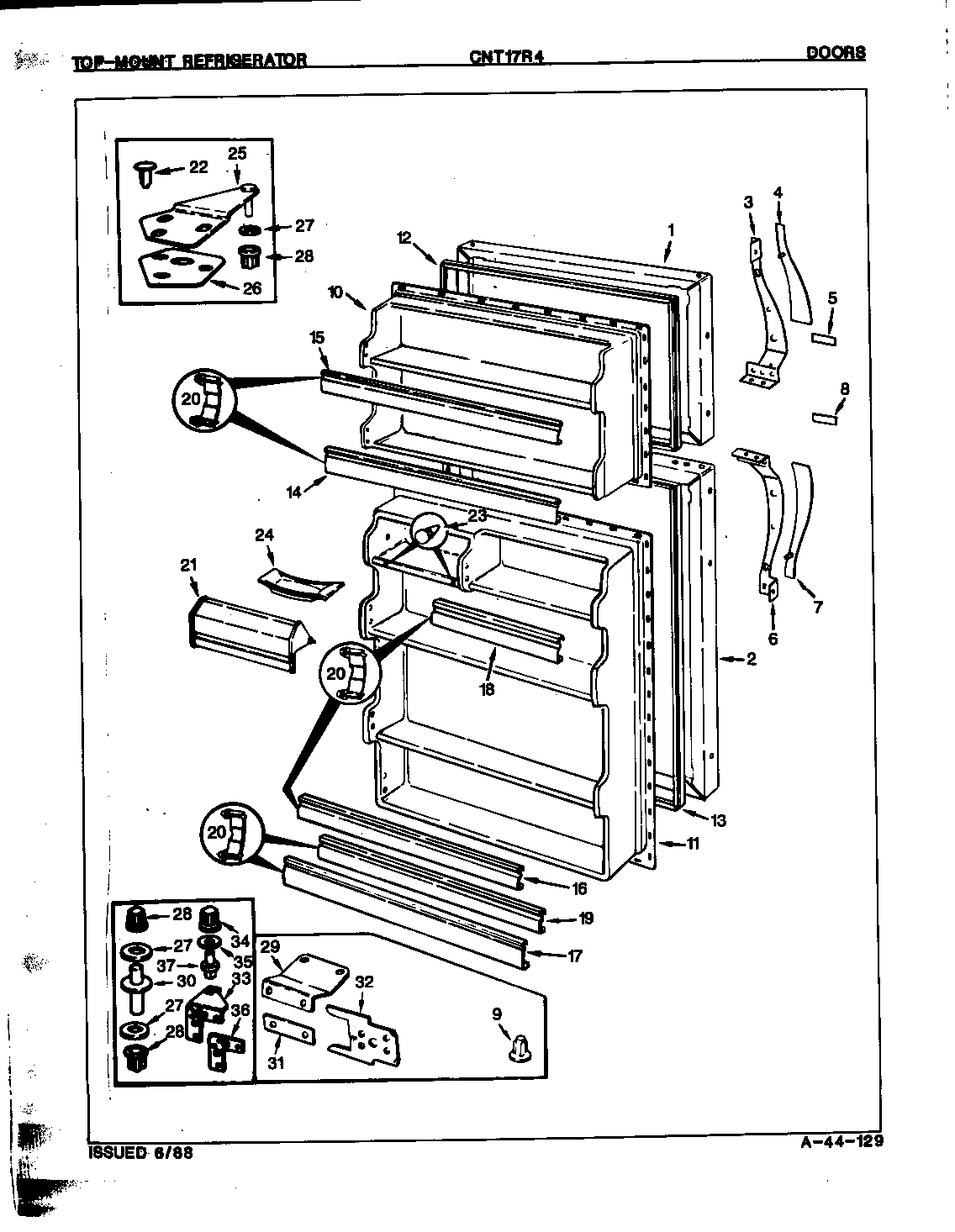 Crosley CNT17R4H/8A02A doors diagram