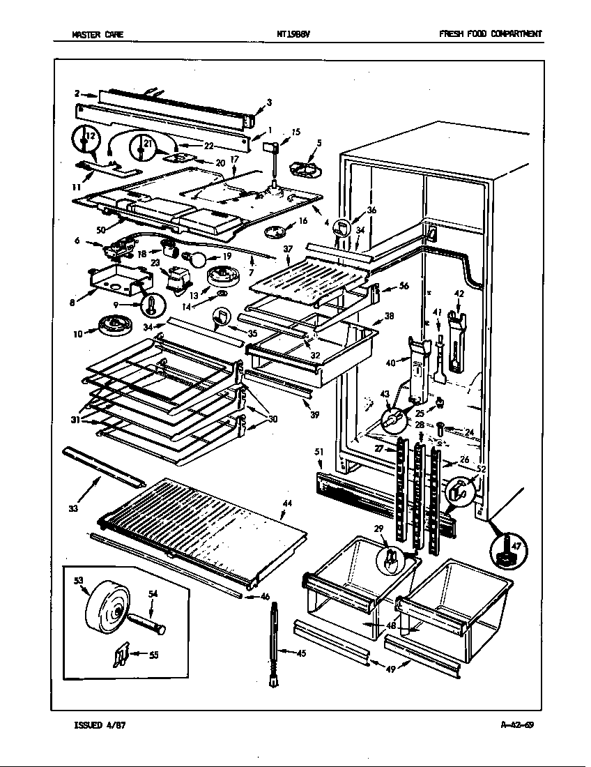 Admiral NT19B8VA/7A27A fresh food compartment diagram