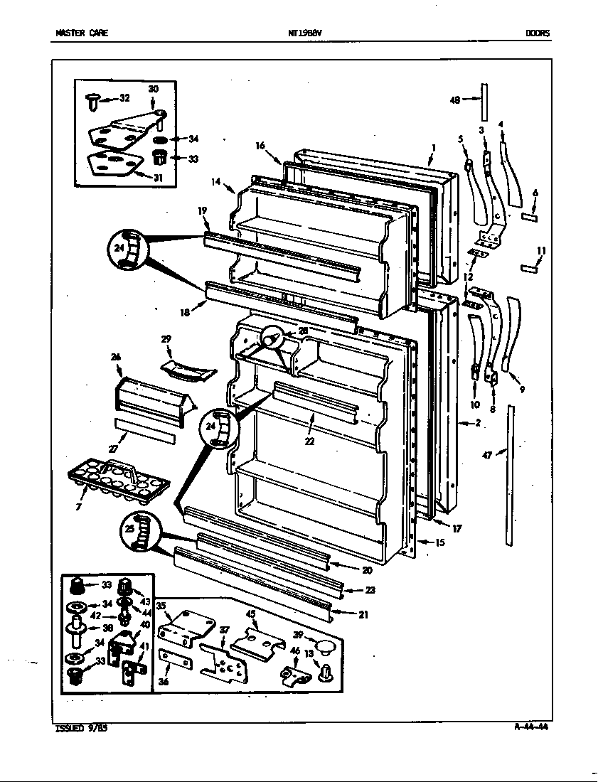 Admiral NT19B8VA/7A27A doors diagram