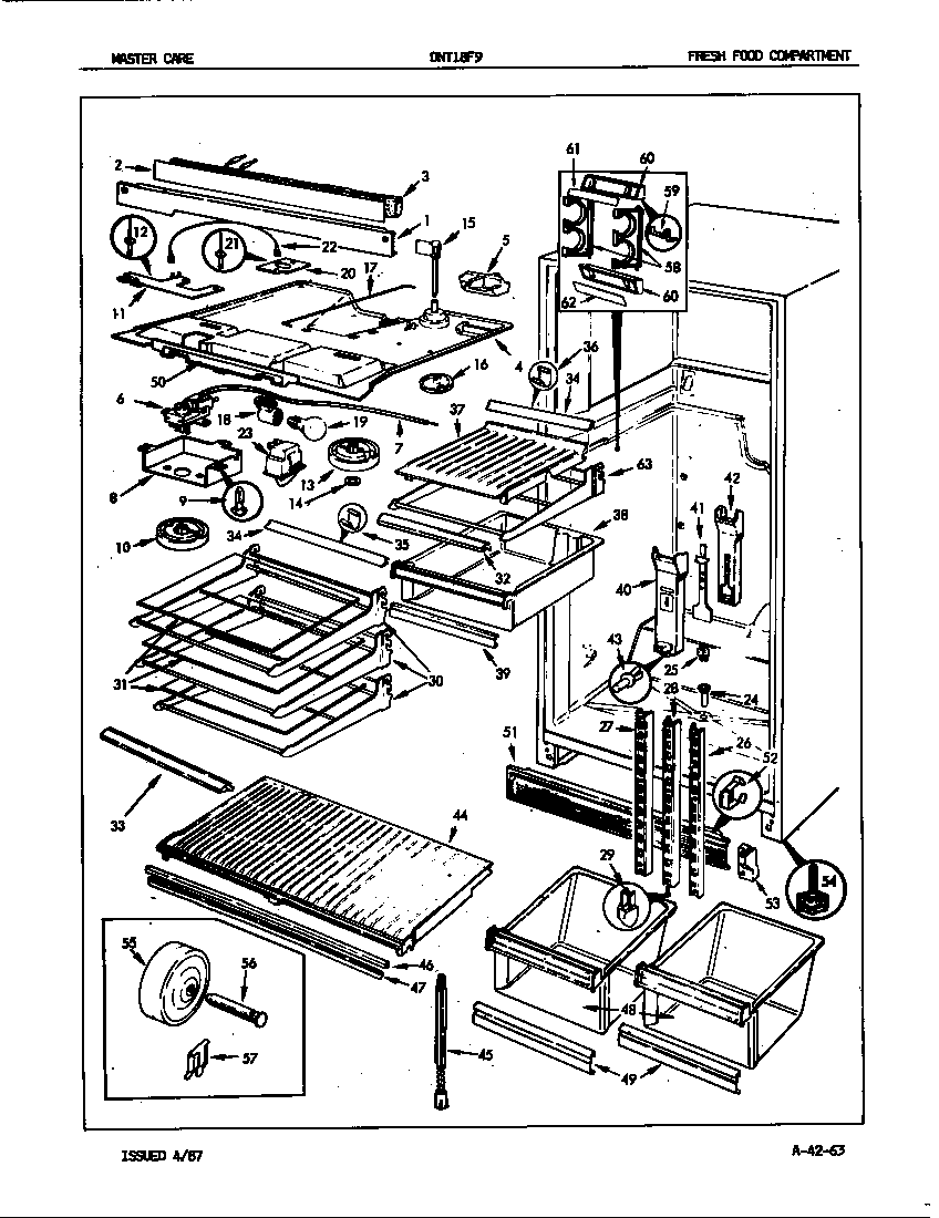 Admiral DNT18F9/7B01A fresh food compartment diagram