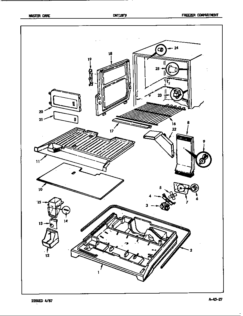 Admiral DNT18F9/7B01A freezer compartment diagram