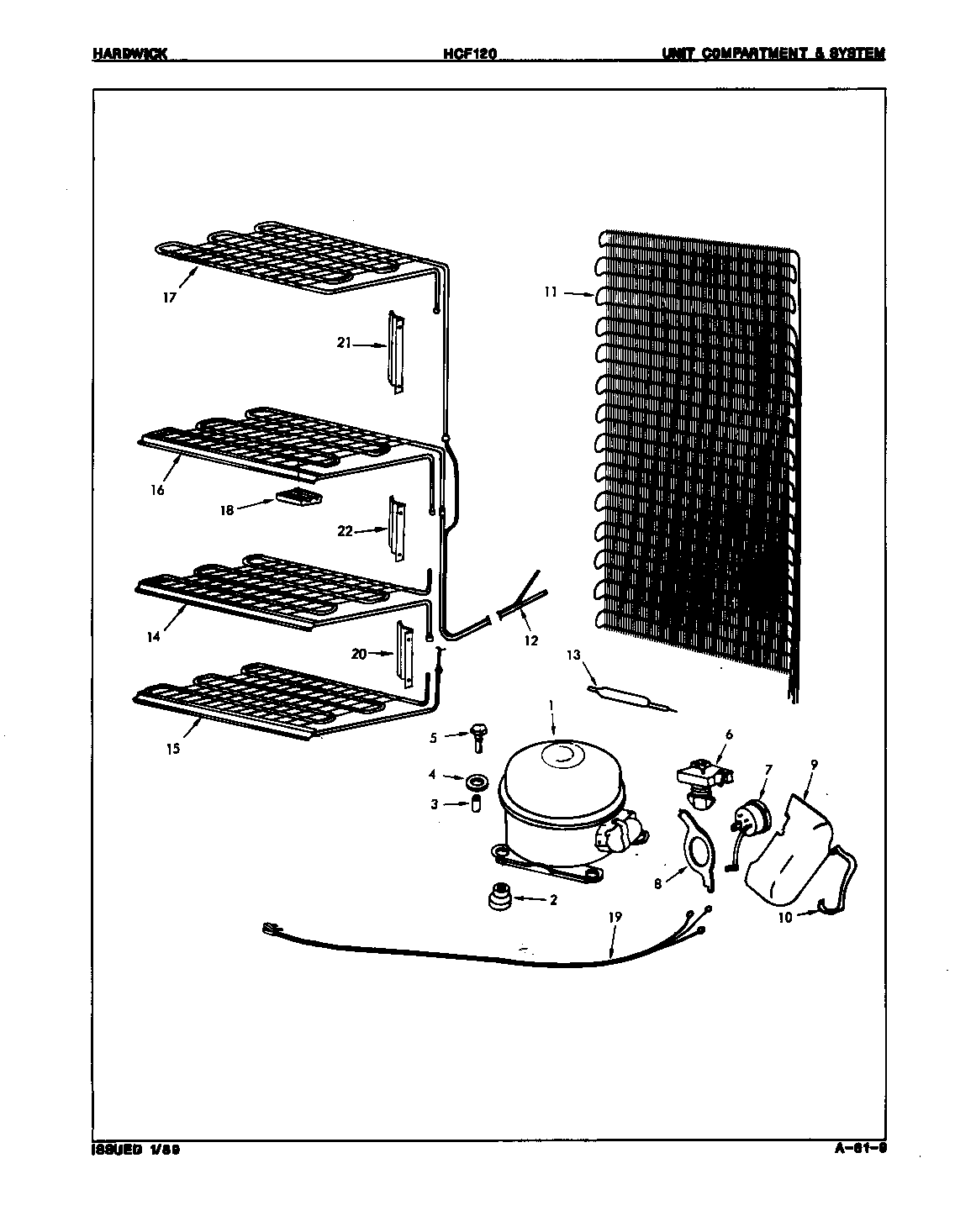 Hardwick HCF120/8V028 unit compartment & system diagram