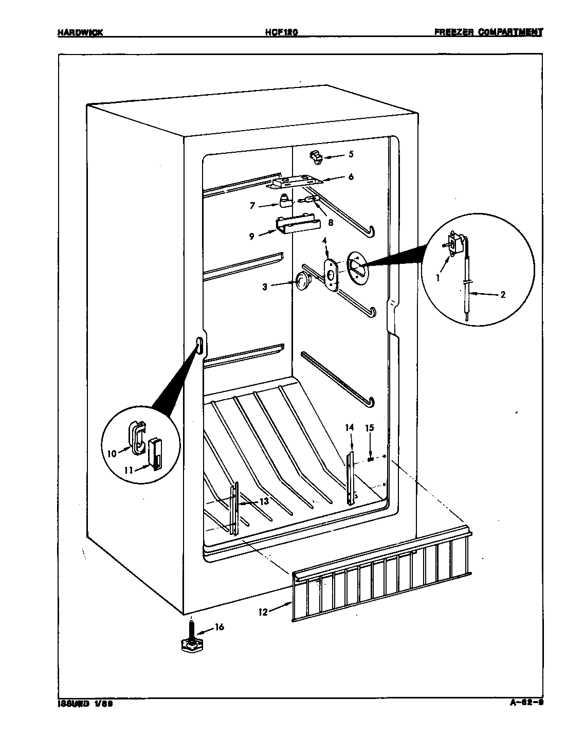 Hardwick HCF120/8V028 freezer compartment diagram