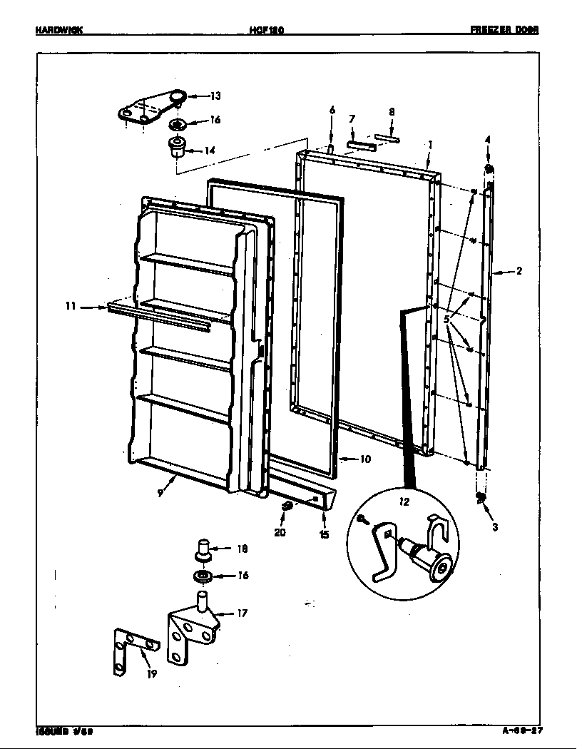 Hardwick HCF120/8V028 freezer door diagram