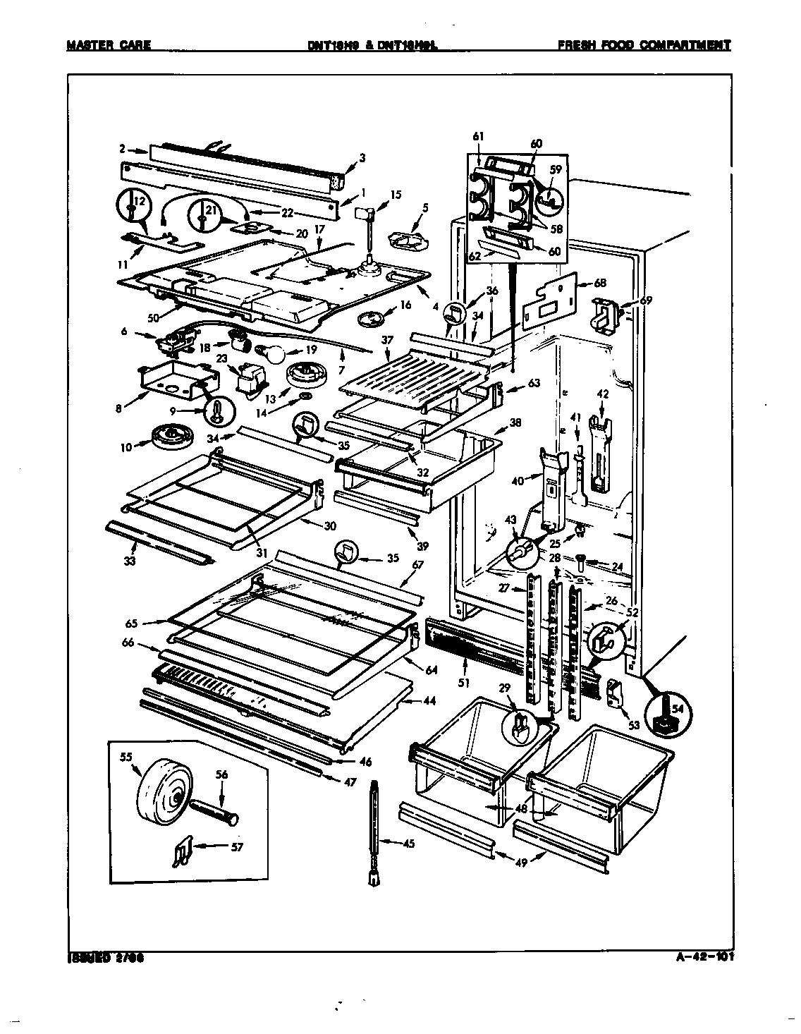 Admiral DNT18H9/7B18A fresh food compartment diagram