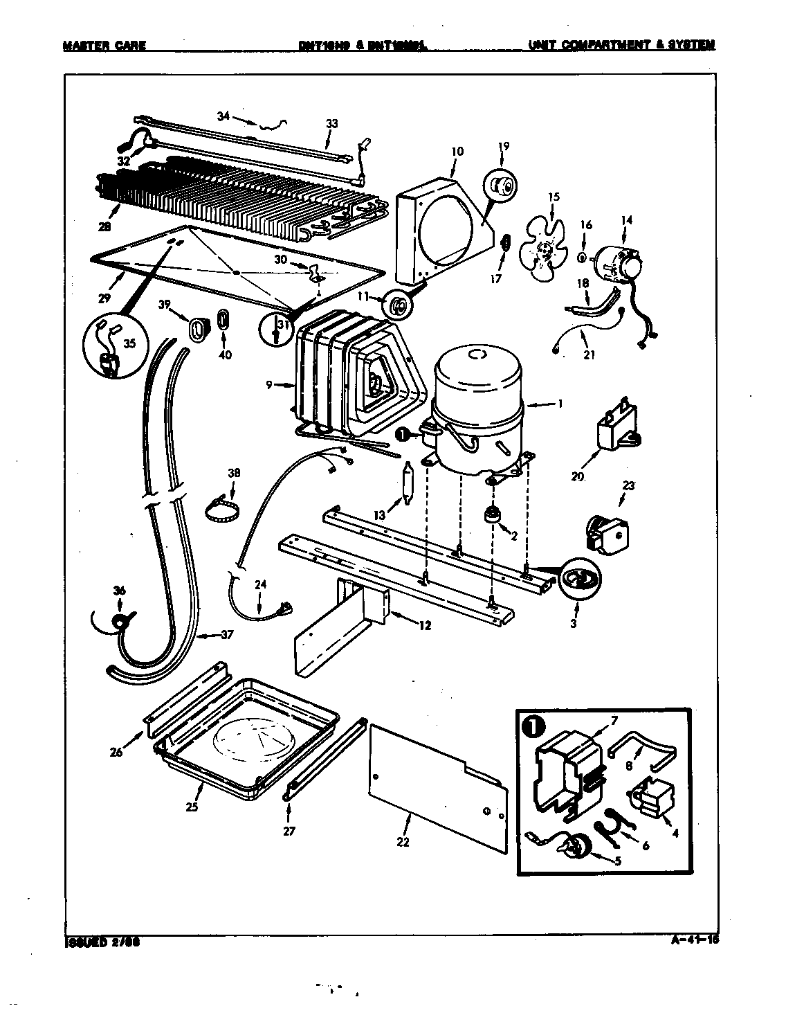 Admiral DNT18H9LH/7B18B unit compartment & system diagram