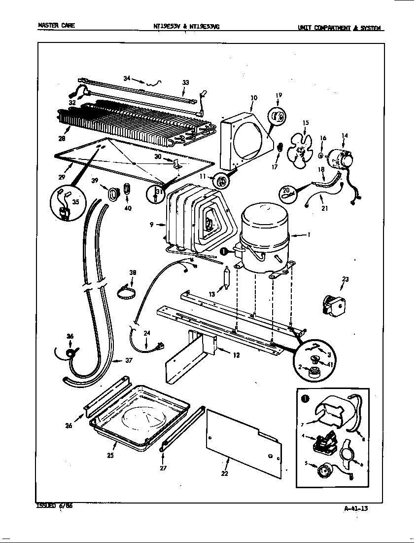 Admiral NT19E53VGL/5D51B unit compartment & system diagram