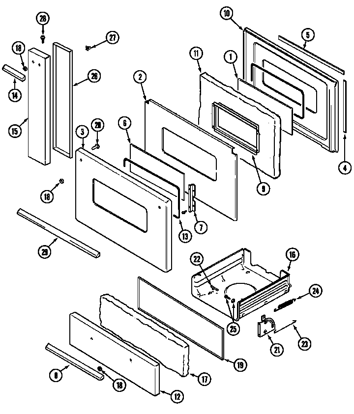 Maytag G4231WRWM4 door/drawer diagram