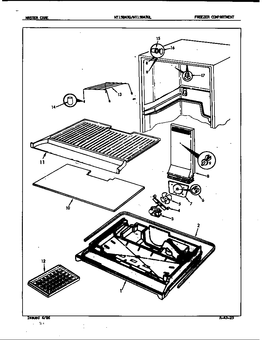 Admiral NT15B43GL/5D56B freezer compartment diagram