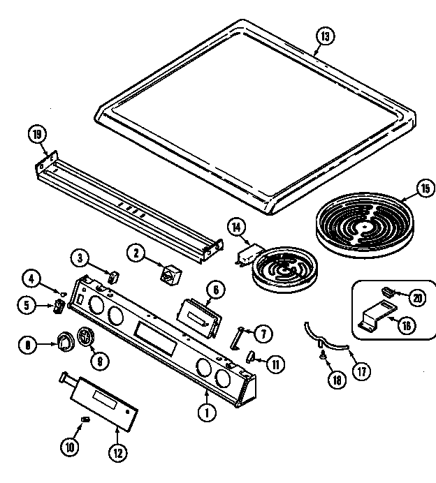 Admiral A6898VRV top assembly diagram