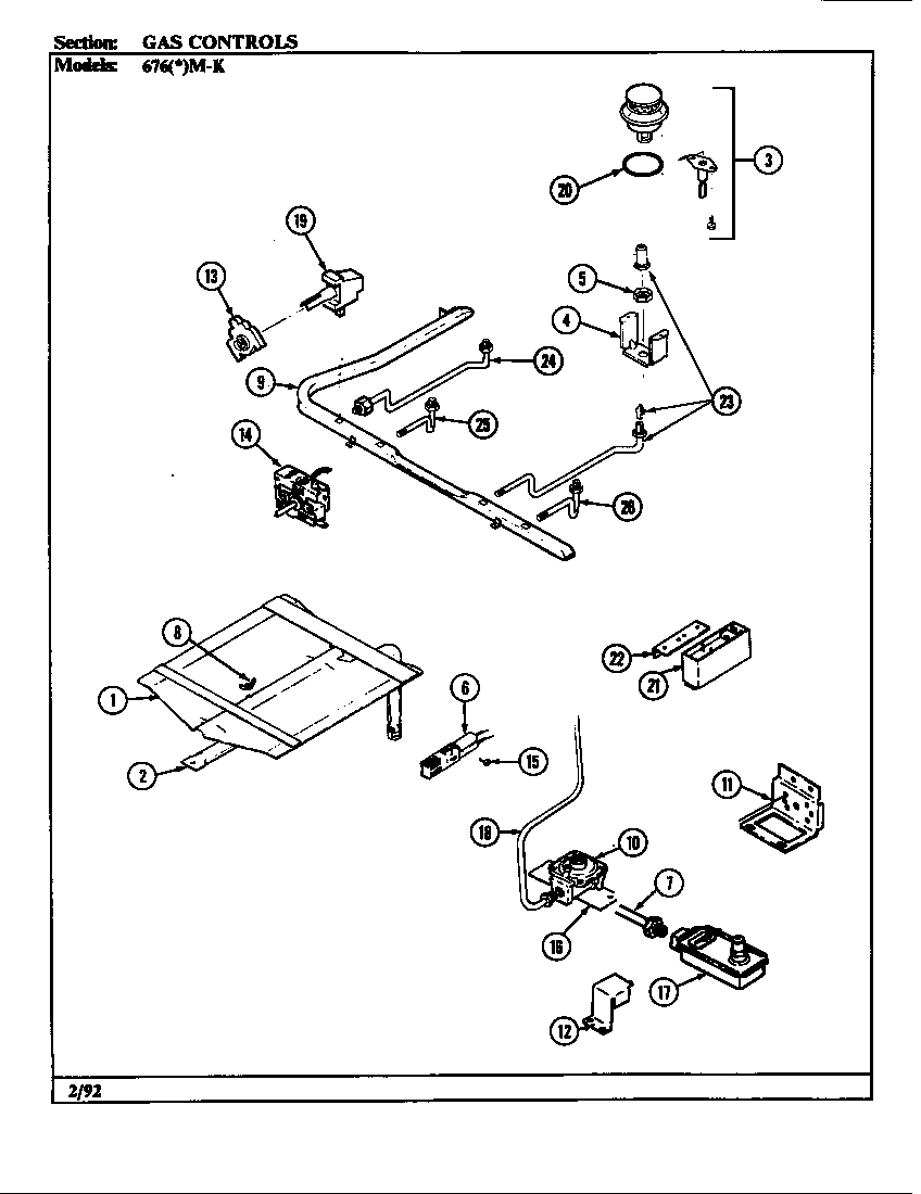 Admiral 676AM-KSVW oven diagram